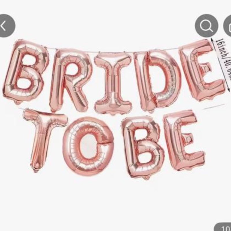 Ensemble de 9 Ballons en Aluminium Lettres de la Mariée en Or Rose de 16 pouces